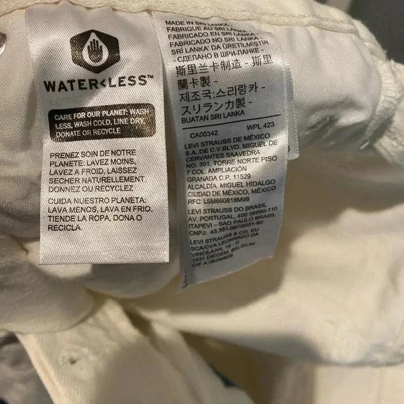 Levi’s Premium 501 Distressed Button Fly Jeans Off White‎ Raw Edge W28 L28 NWOT - Picture 7 of 13